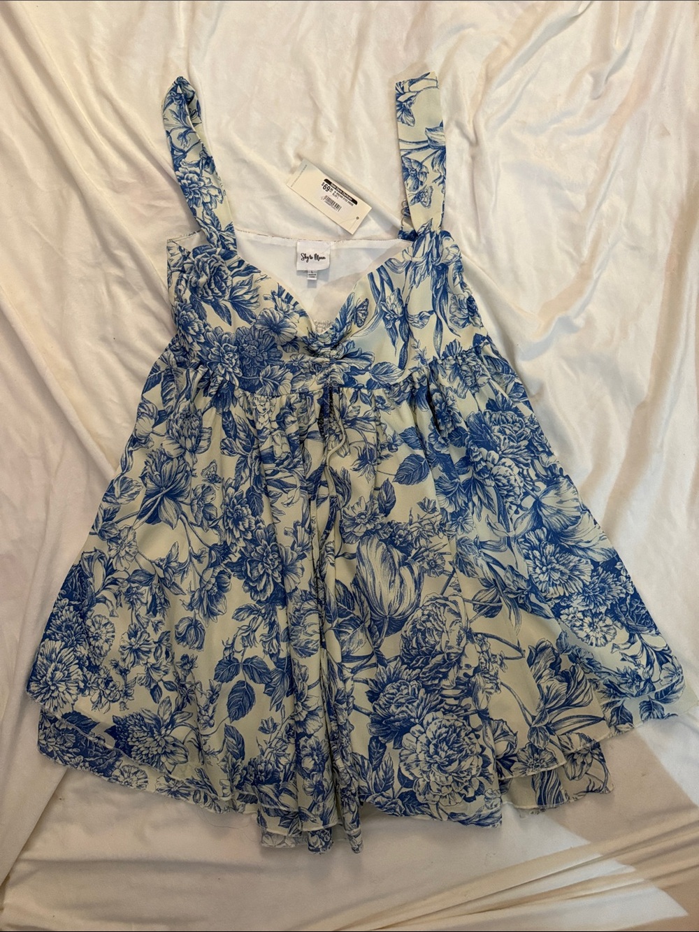 Blue Floral Mini Dress